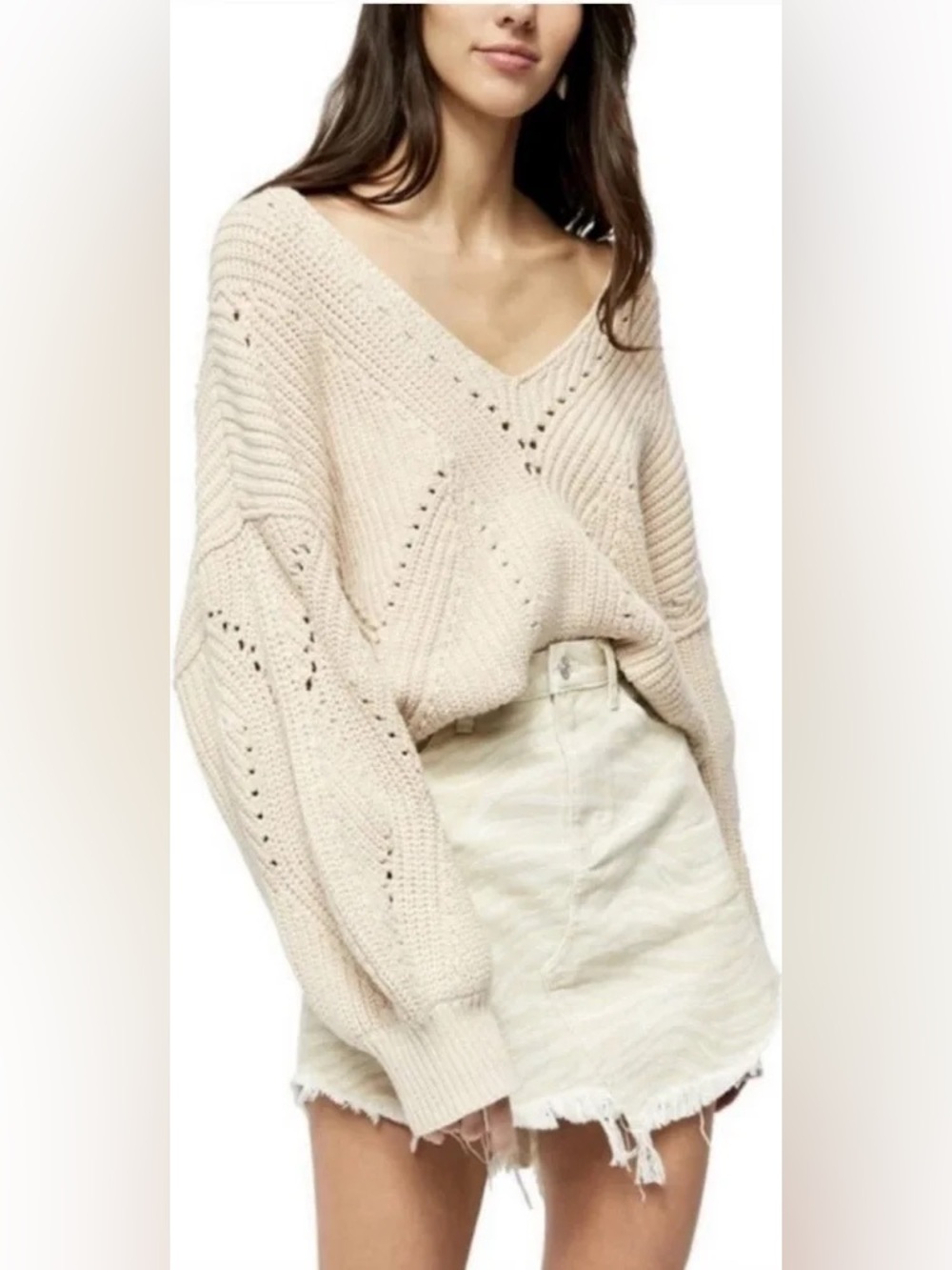 Free People We The Free Bailey Zebra Zinc Combo Frayed Mini Skirt